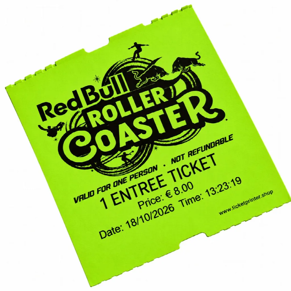 Coatcheck roll, ‘economy’ entrance tickets without control strip, 14 x 550 tickets, green