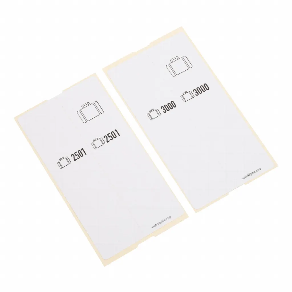 500 self-adhesive pre-printed luggage labels, series 2501-3000