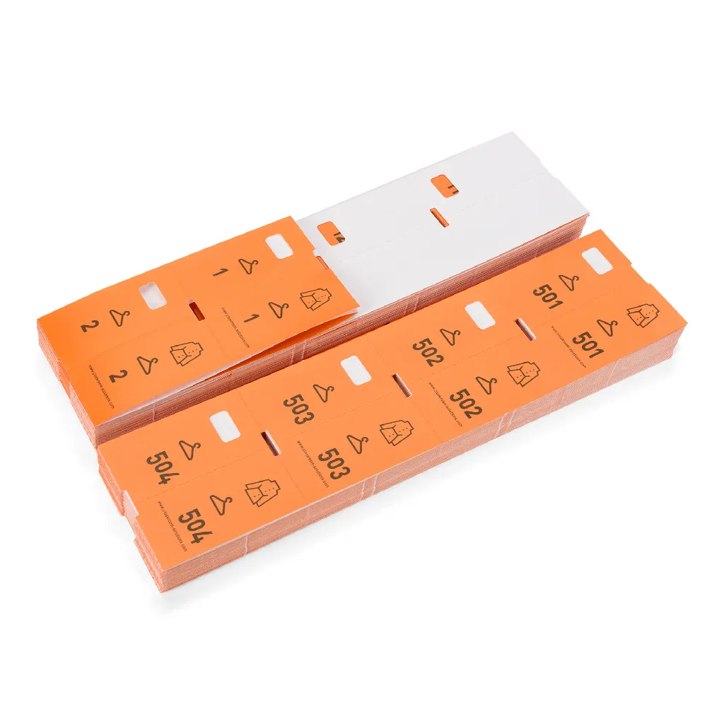 1000 numéros de vestiaire pré-imprimés, orange