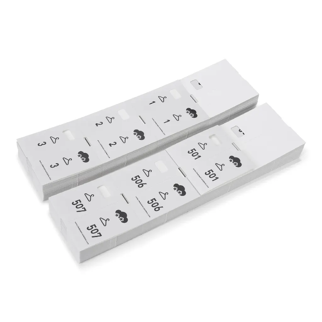 5 x 1000 pre-printed cloakroom ticket numbers Special offer: 4000 + 1000 free!