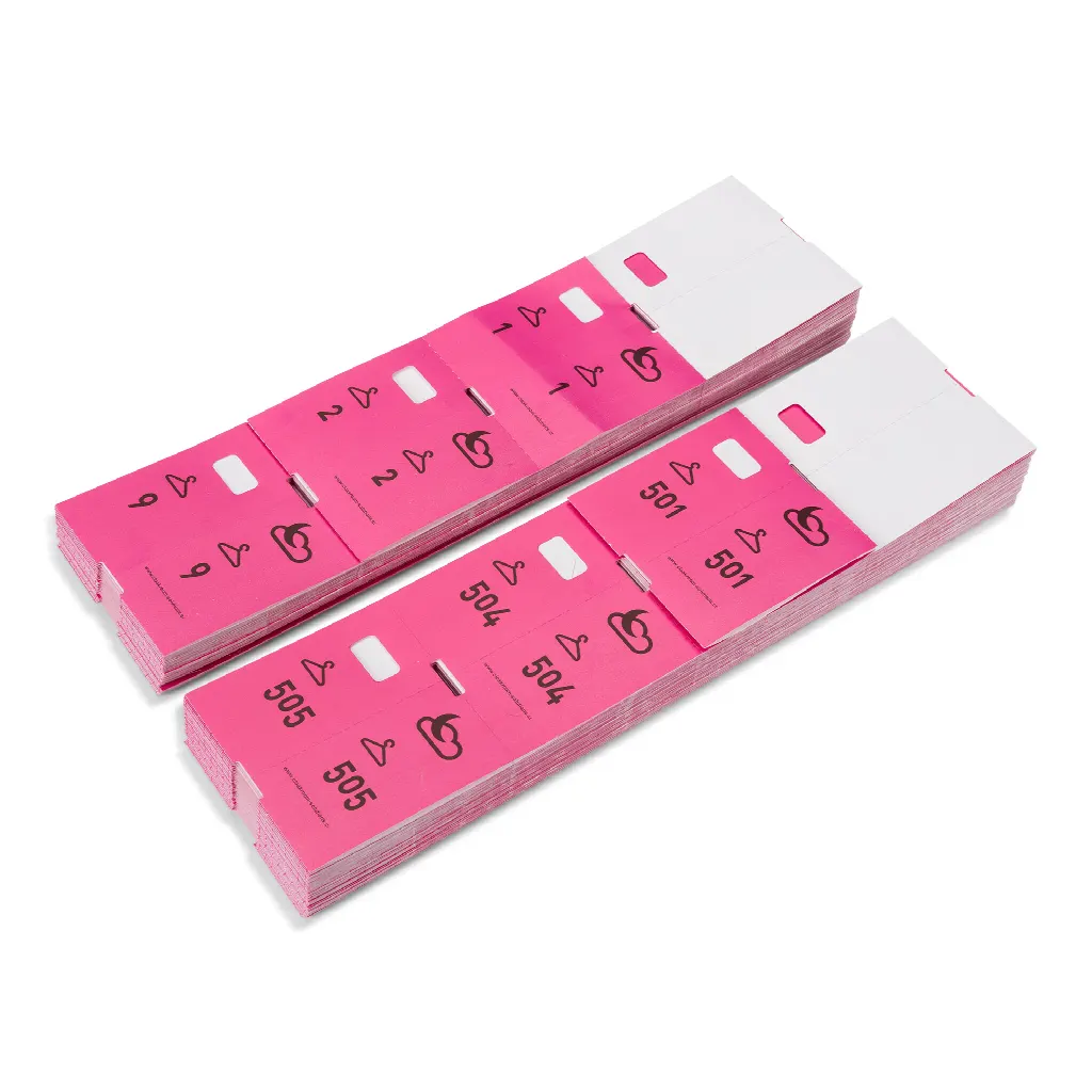 1000 numéros de vestiaire pré-imprimés, rose