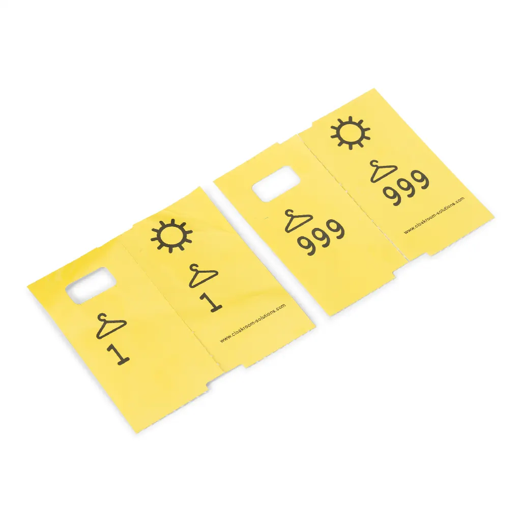 5 x 1000 pre-printed cloakroom ticket numbers Special offer: 4000 + 1000 free!