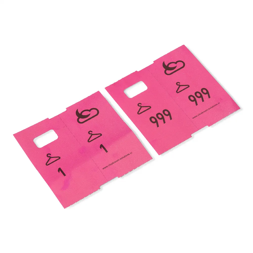 1000 numéros de vestiaire pré-imprimés, rose