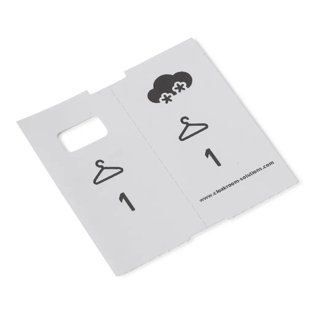 1000 pre-printed cloakroom tickets, silver-gray