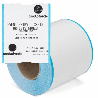 Coatcheck roll, entrance tickets with control strip, 14 x 260 tickets, white/blue | LMS810